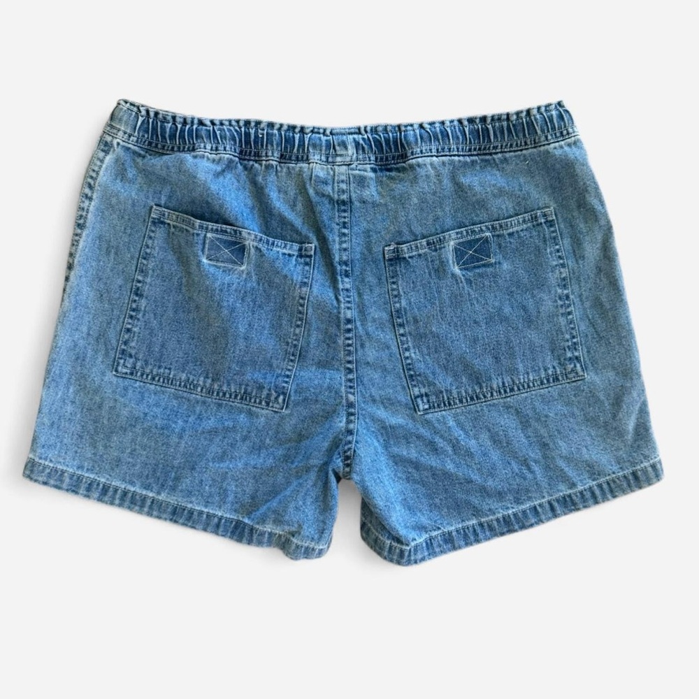 Vintage 90s Faded Glory denim shorts with drawstring - Picture 2 of 4